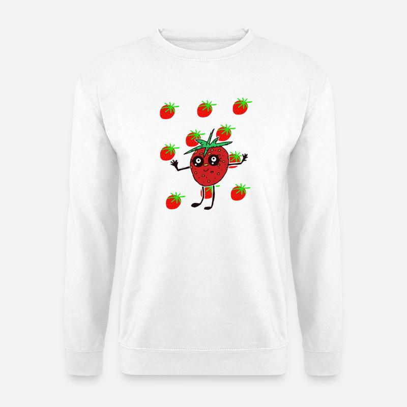 Erdbeere Erdbeeren Obst Kawaii Frucht - Unisex Pullover - Weiß