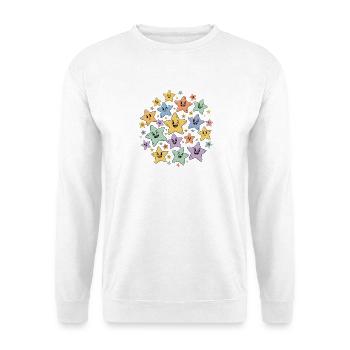 Bunte Sternchen Explosion - Unisex Pullover - Weiß - Vorne