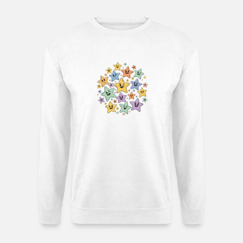 Bunte Sternchen Explosion - Unisex Pullover - Weiß