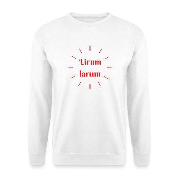 Lirumlarum Sonne - Wortschätze, vergessene Wörter - Unisex Pullover - Weiß - Vorne - Alina (178cm) & Michal (187cm)