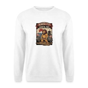 Un peu en forme, un peu gros lion en haltérophilie - Sweat-shirt Unisexe - blanc - Devant