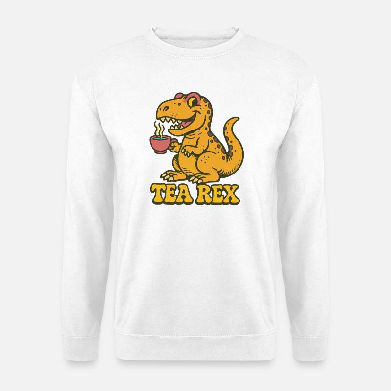 Tea Rex: Dinosaurier-Teezeit - Unisex Pullover - Weiß