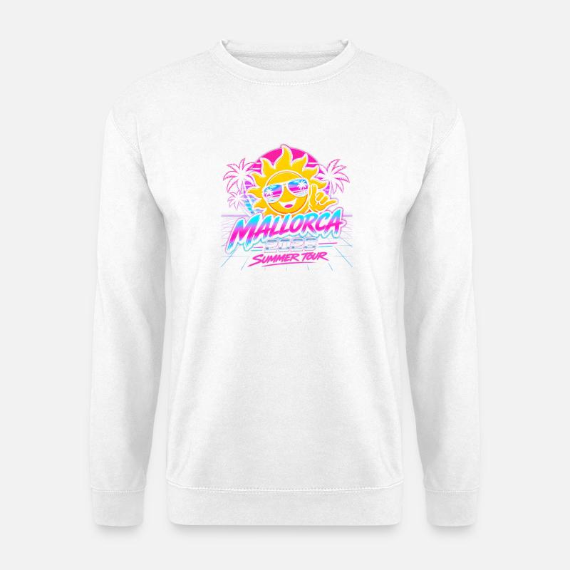 Mallorca Retro Neon Sun Picture - Unisex Sweatshirt - white