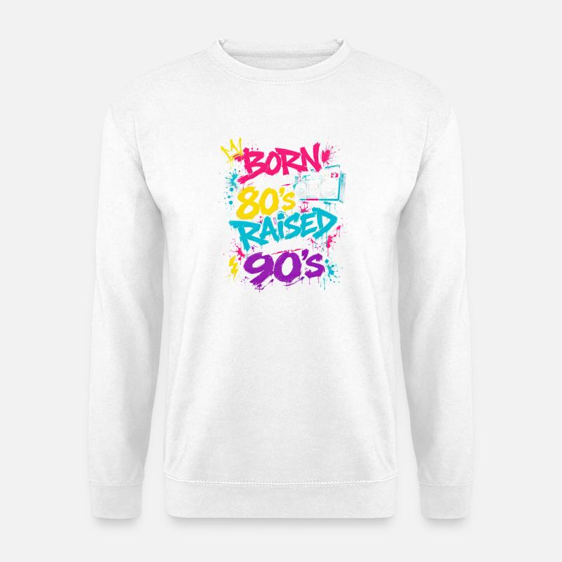 80er Boombox Neon Graffiti - Unisex Pullover - Weiß