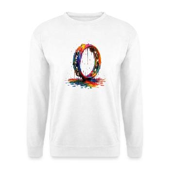 Tambourine with dripping paint - Unisex Sweatshirt - white - Front