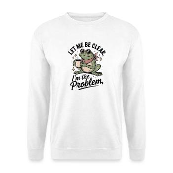 Grenouille caféinée : Je suis le problème - Sweat-shirt Unisexe - blanc - Devant