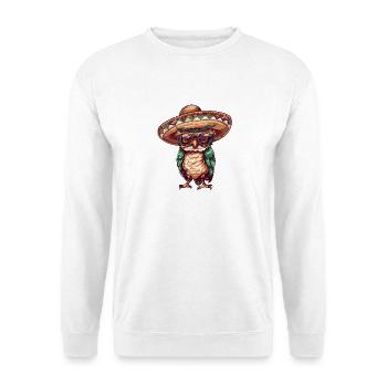 Eule Lustig Sombrero - Unisex Pullover - Weiß - Vorne