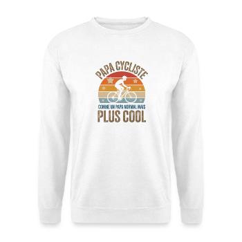 Papa Cycliste Cadeau Fête des Pères - Sweat-shirt Unisexe - blanc - Devant