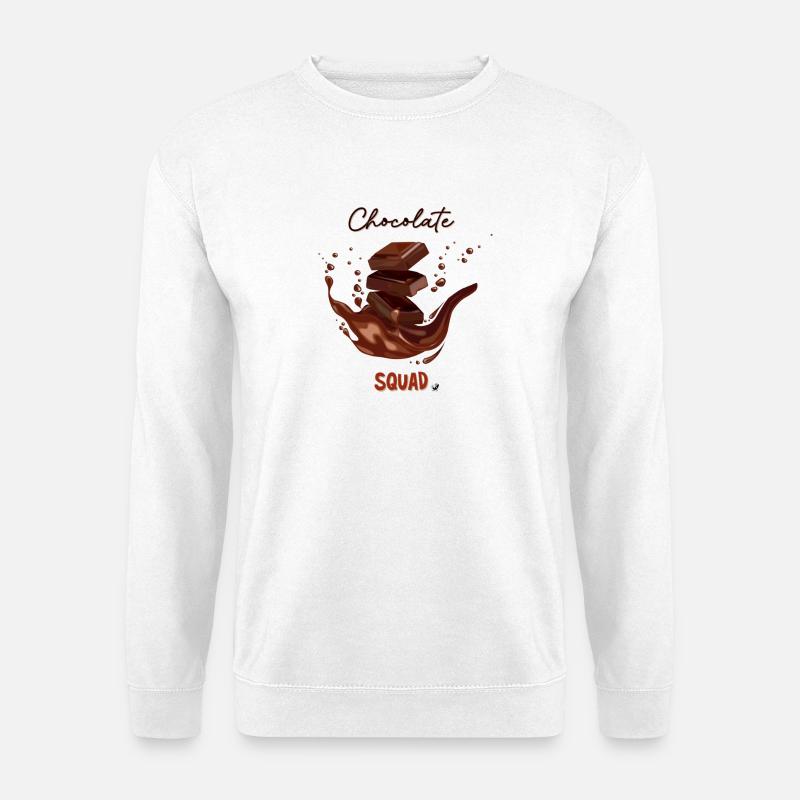 Schokoladenstücke und geschmolzene Schokolade Abbi - Unisex Pullover - Weiß