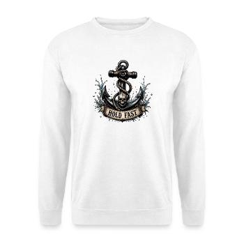 Hold Fast Anchor Skull Nautical Seafarer Pirate - Unisex Sweatshirt - white - Front