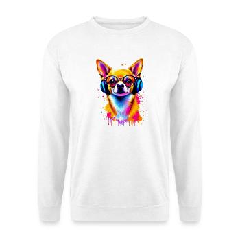 Chien chihuahua avec un casque - Sweat-shirt Unisexe - blanc - Devant