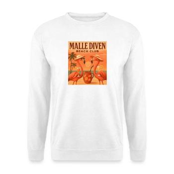 Malle Diven Beach Club Flamingo Mallorca Party - Unisex Sweatshirt - white - Front