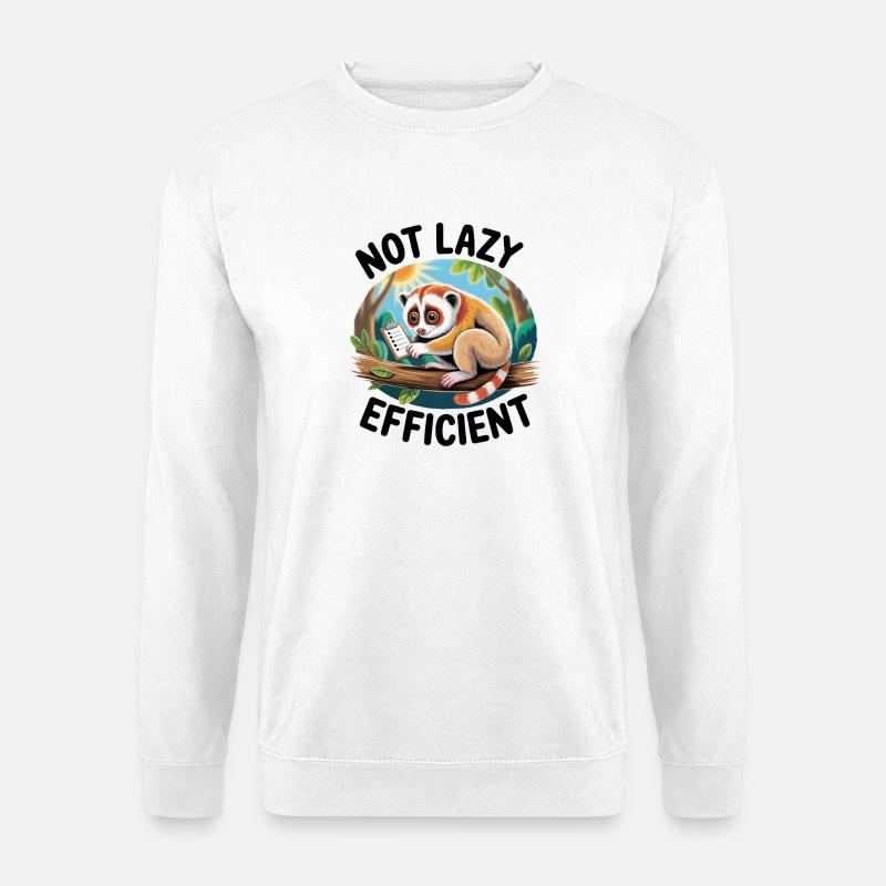 Not lazy | Efficient plum lori - Unisex Sweatshirt - white