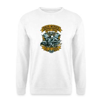 Biker werden nicht grau das ist Chrom Motorrad - Unisex Pullover - Weiß - Vorne