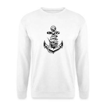 Maritime anchor motif with historical - Unisex Sweatshirt - white - Front