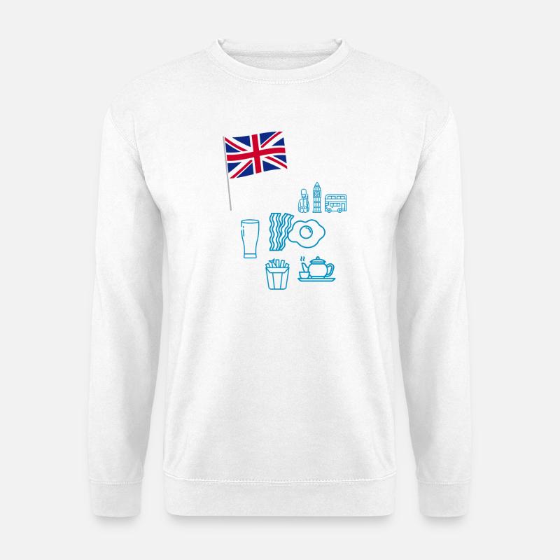 EXANGLIA (Blue + White Text) - Unisex Sweatshirt - white