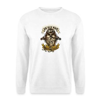 Old Man Motorcycle Biker Skull Vintage - Unisex Sweatshirt - white - Front