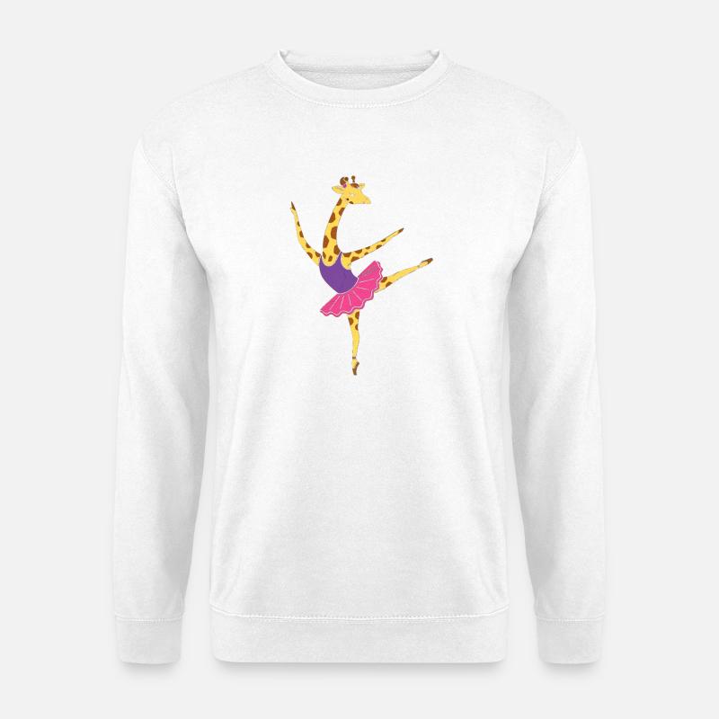 Giraffenballett im Pink Tutù - Unisex Pullover - Weiß