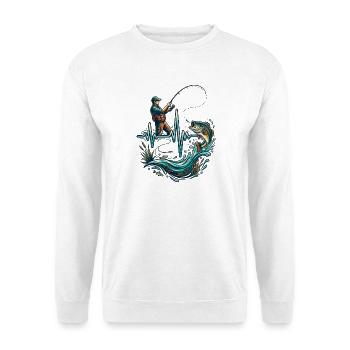Pêche au battement de cœur Pêcheur ECG Poisson - Sweat-shirt Unisexe - blanc - Devant