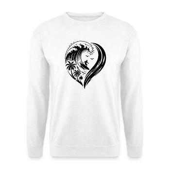 Heart Surfer Waves Ocean Love - Unisex Sweatshirt - white - Front