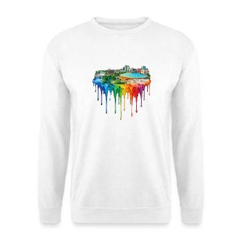 Wichita, Kansas mit tropfender Farbe - Unisex Pullover - Weiß - Vorne