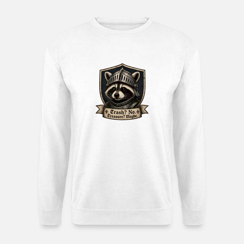 Knight Raccoon Shield Design - Unisex Sweatshirt - white