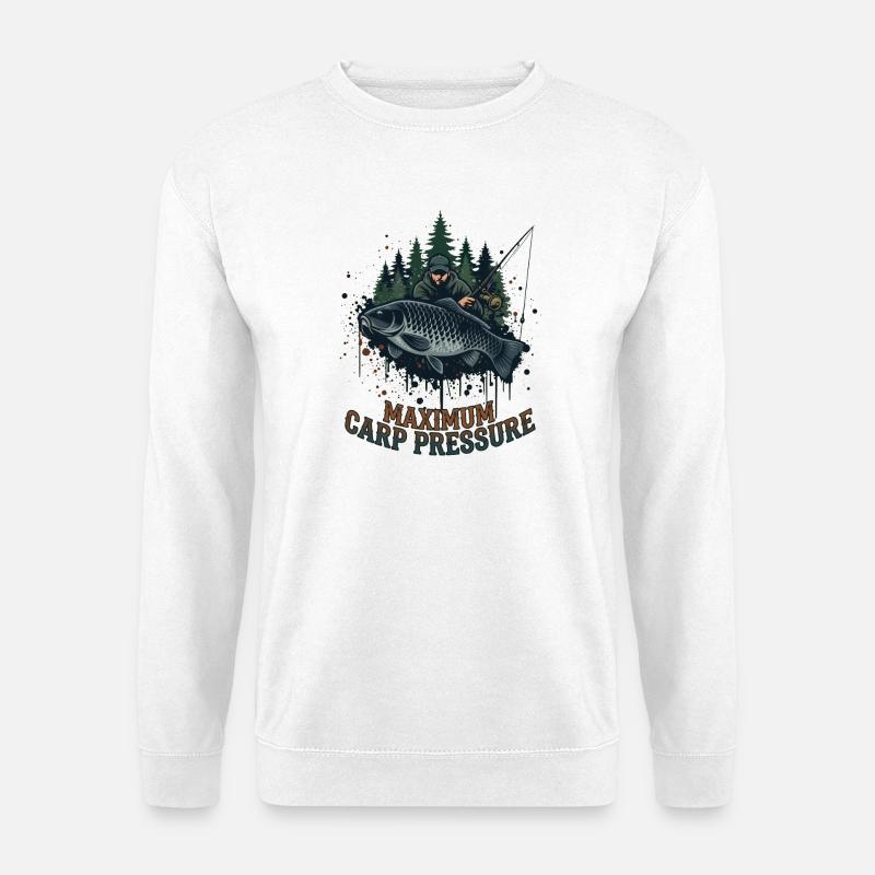 Maximum Carp Pressure Carp Angler Fish - Unisex Sweatshirt - white