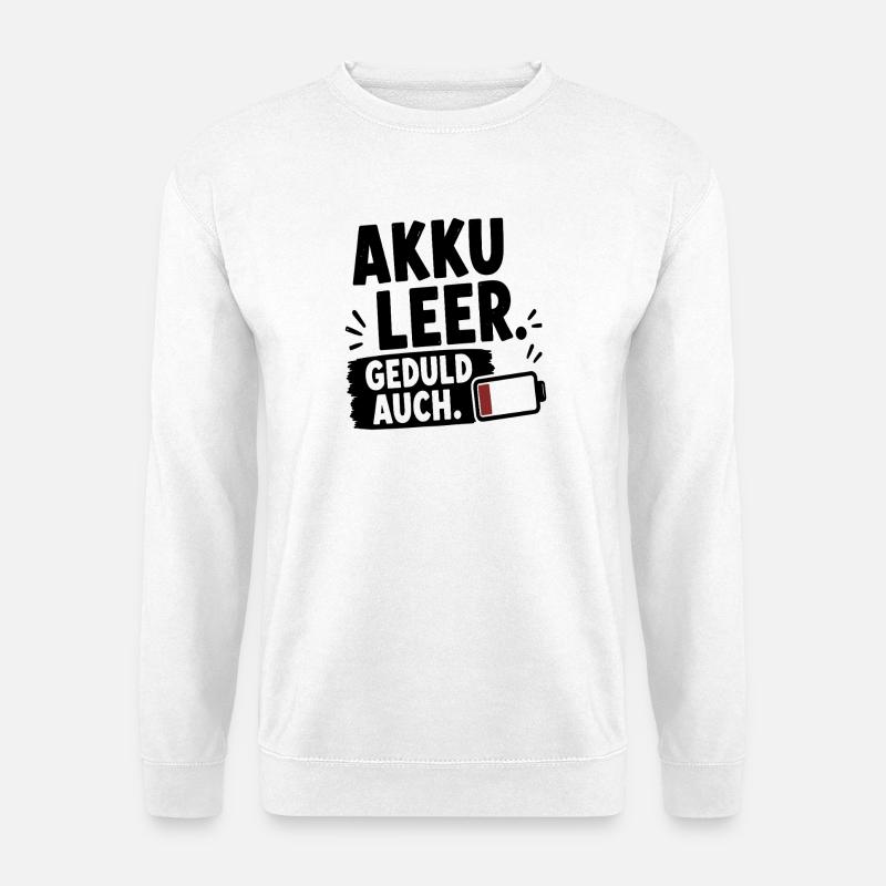 Akku leer - Unisex Pullover - Weiß