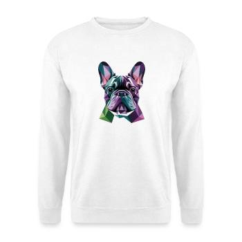  Bunte Low Poly Französische Bulldogge Modernes - Unisex Pullover - Weiß - Vorne