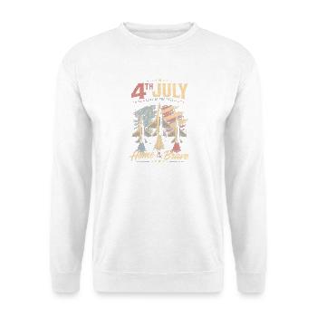 4th July Aircraft Patriotics – Home of the Brave - Unisex Sweatshirt - white - Front