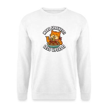 More spaghetti, less stress, cat spaghetti - Unisex Sweatshirt - white - Front