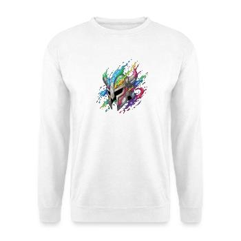 Rune Helmet in Rainbow Fire - Unisex Sweatshirt - white - Front