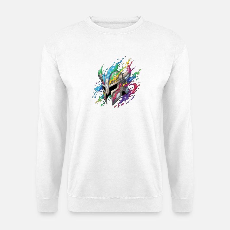 Runenhelm im Regenbogenfeuer - Unisex Pullover - Weiß