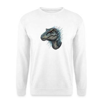 Dino head with blue splashes - Unisex Sweatshirt - white - Front