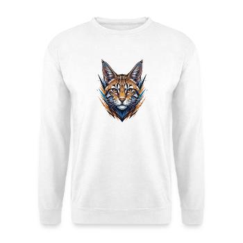 Wildkatze im Neon Stil - Unisex Pullover - Weiß - Vorne
