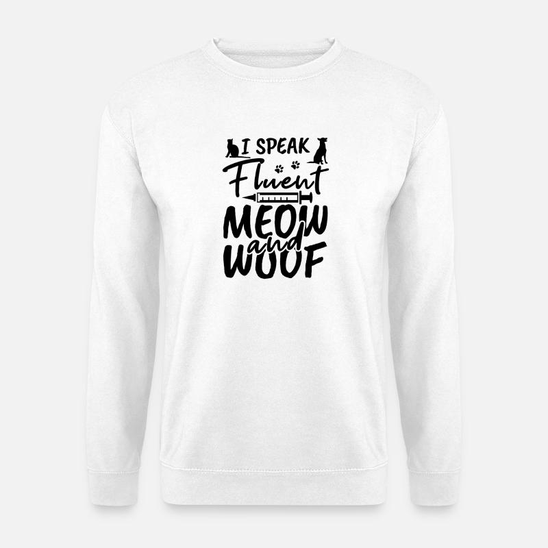 Miau und Wuff - Unisex Pullover - Weiß