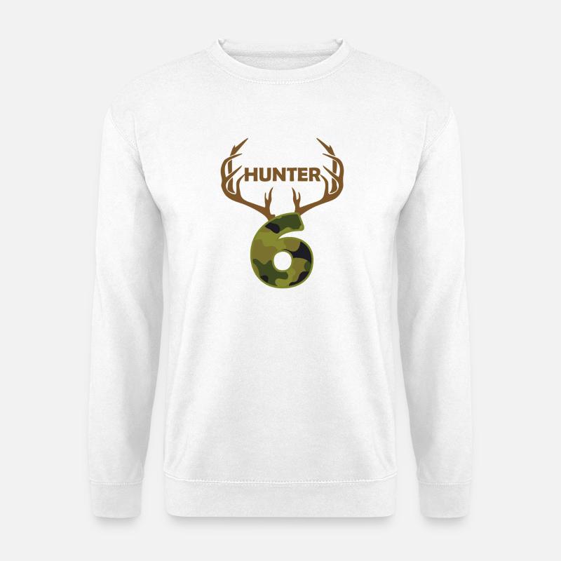 This Little Hunter Is 6 - Unisex Sweatshirt - white