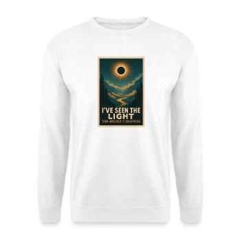 Licht verschwindet | Eclipse - Unisex Pullover - Weiß - Vorne - Alina (178cm) & Michal (187cm)