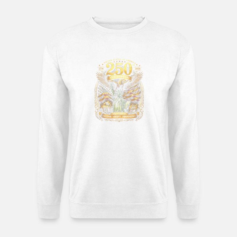 USA 250 Jubilee Eagle Flag - Unisex Sweatshirt - white