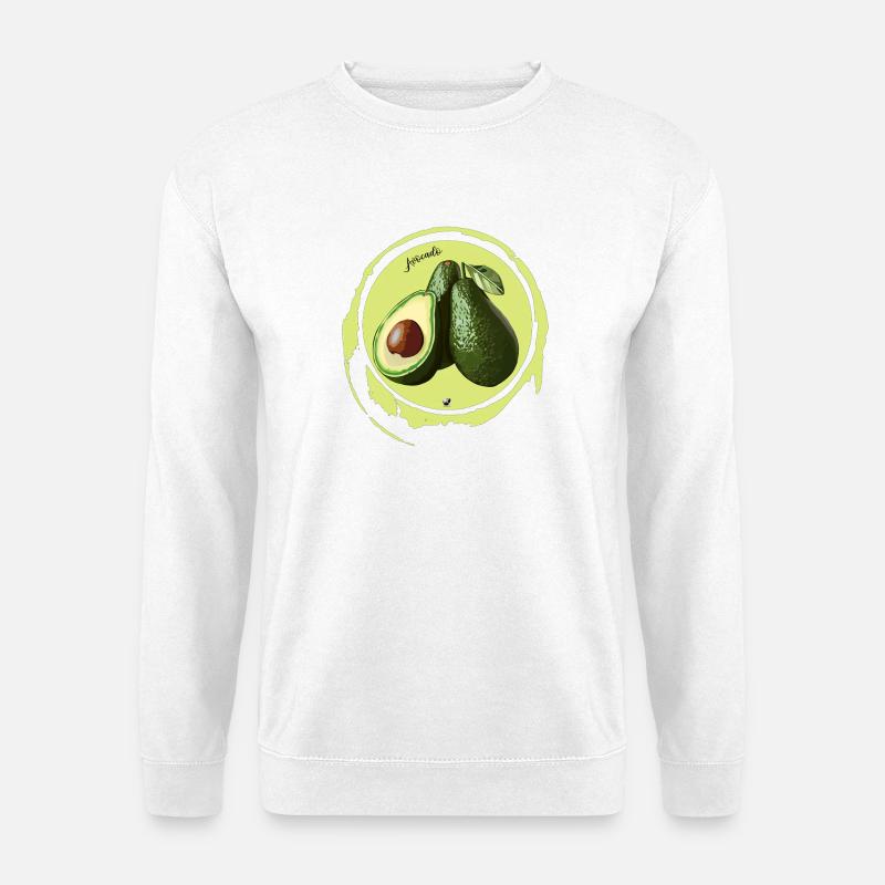 Avocado illustration in a circle - Unisex Sweatshirt - white