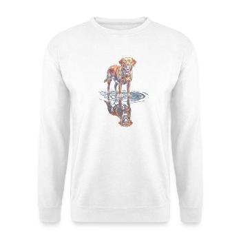 Labrador Retriever mit Wasserreflexion - Unisex Pullover - Weiß - Vorne
