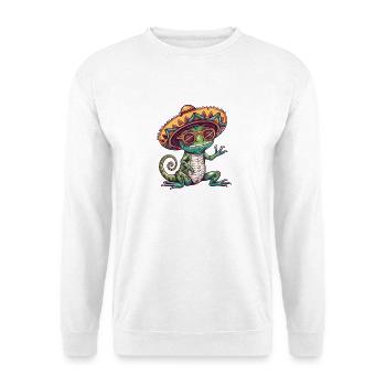 Sombrero drôle de caméléon - Sweat-shirt Unisexe - blanc - Devant