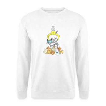 Chat noir sous griffe jaune - Sweat-shirt Unisexe - blanc - Devant