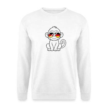 Deutsche flagge Affe deutsch Deutschland Affen - Unisex Pullover - Weiß - Vorne