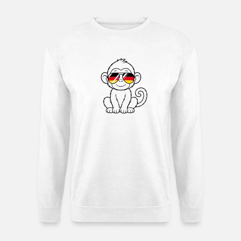 German flag monkey german Germany monkey - Unisex Sweatshirt - white
