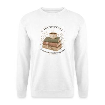 Introvertiert Bücher Kaffee Leseratte - Unisex Pullover - Weiß - Vorne