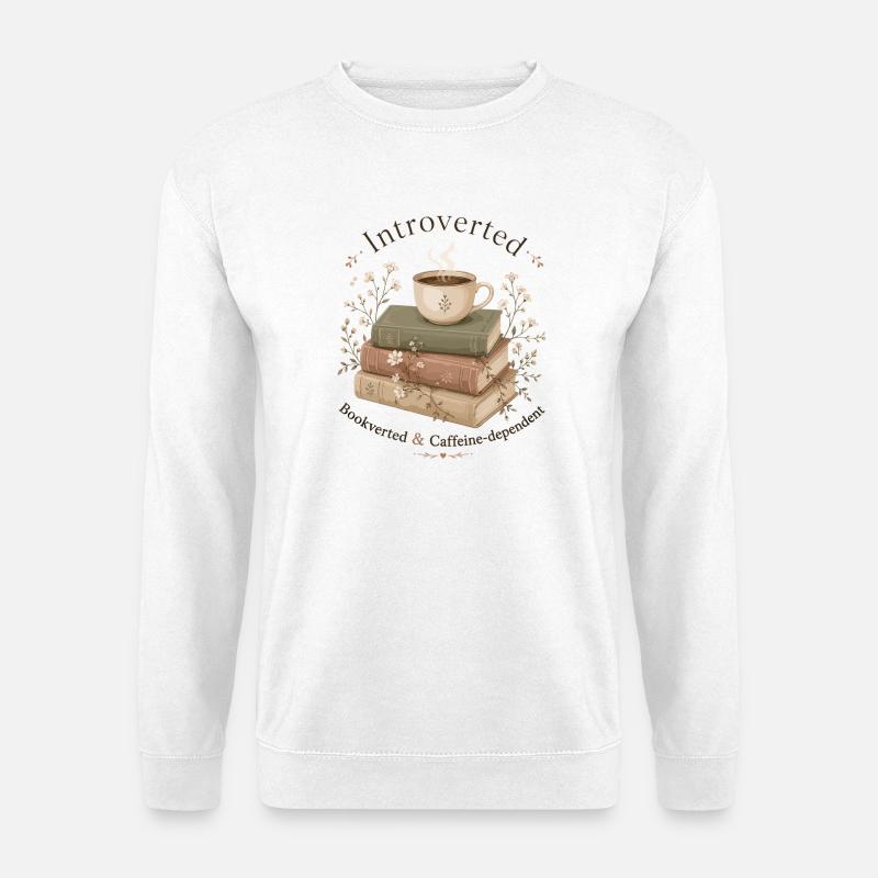 Introvert Books Coffee Bookworm - Unisex Sweatshirt - white
