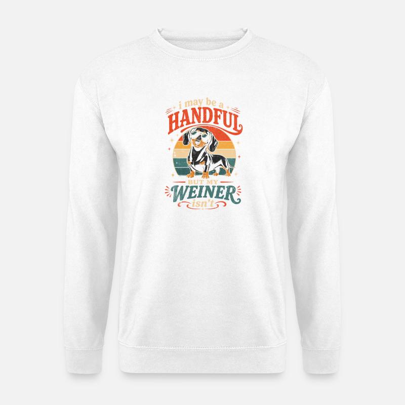 Handful Wiener Retro Dachshund - Unisex Pullover - Weiß