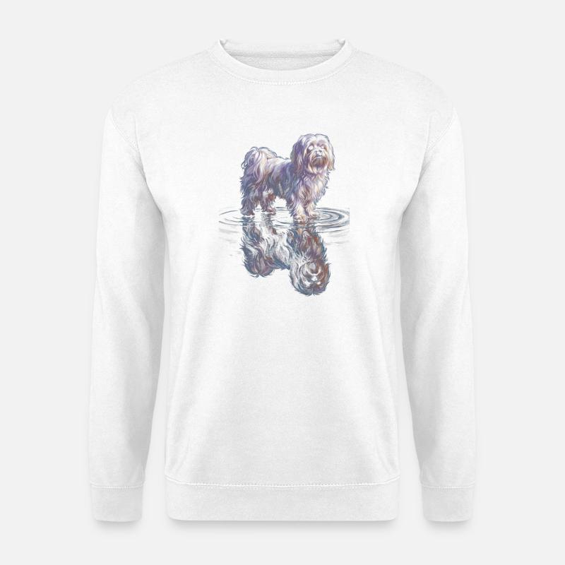 Maltais avec réflexion de l’eau - Sweat-shirt Unisexe - blanc