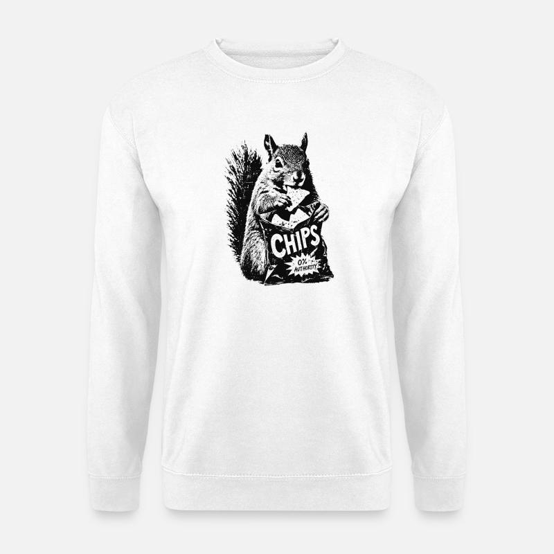 Chips Squirrel - Unisex Sweatshirt - white